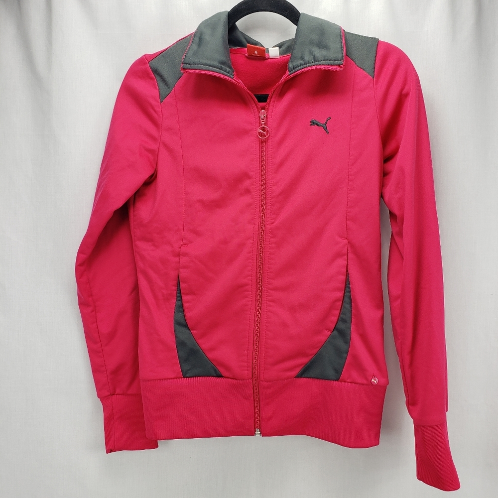Puma Zip Up Pink Gray Jacket Size S